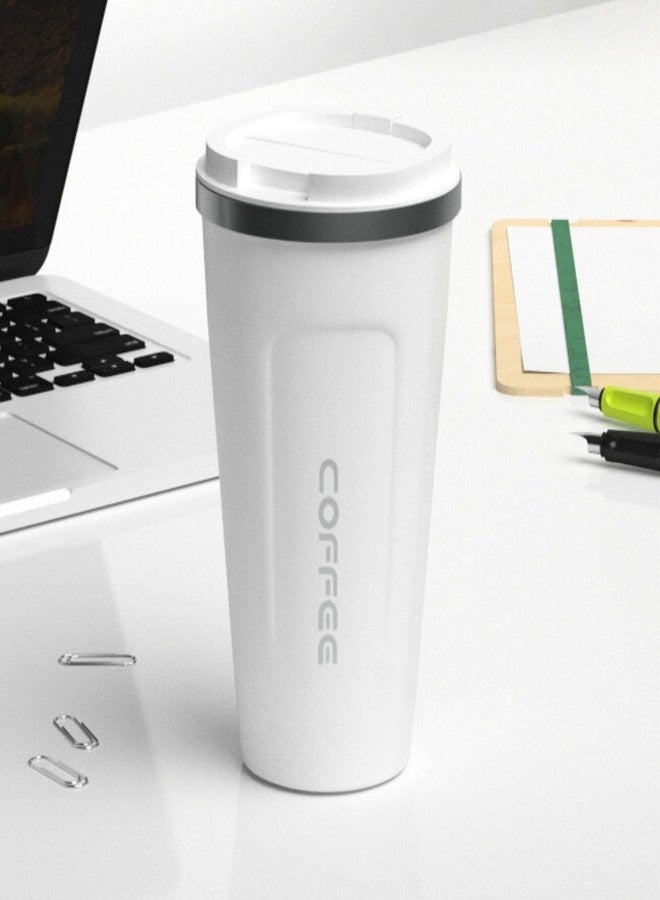 Castleite BrewGlide Travel Coffee Mug 6 & 8 Hours Hot & Cold 510ML Vacuum Insulated Stainless Steel Double Walled Sipper with Spill-Proof Flip Lid Design - Your Fancy Portable Companion (Pearl White) - Image 1